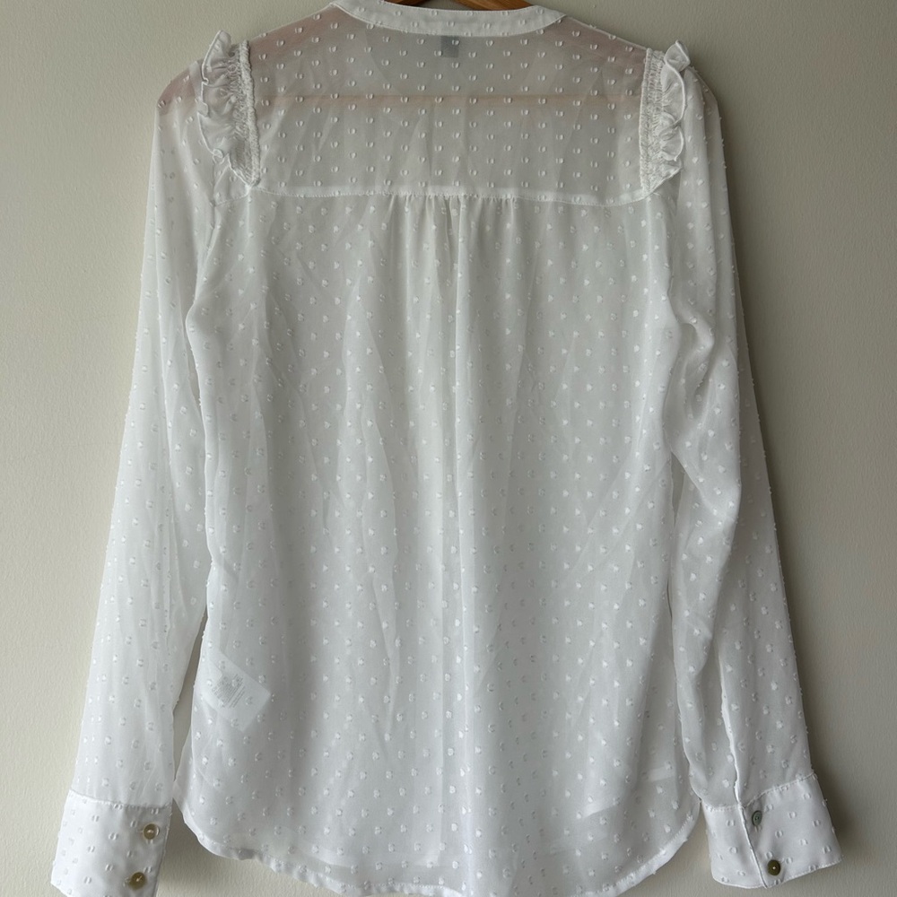 Express White Blouse with Ruffle Details - Picture 2 of 2
